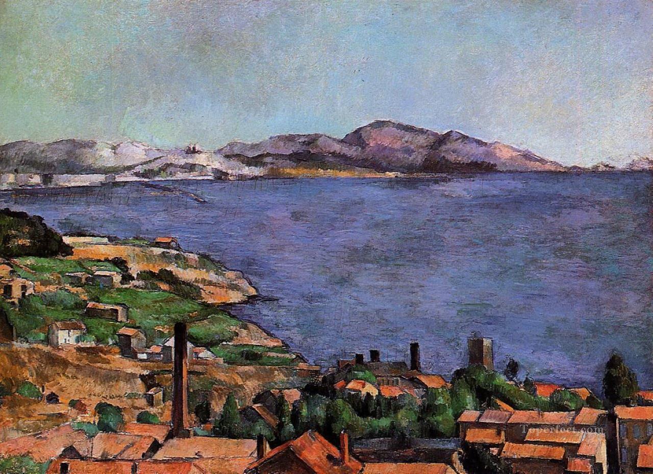 The Gulf of Marseille Seen from LEstaque Paul Cezanne Beach Oil Paintings